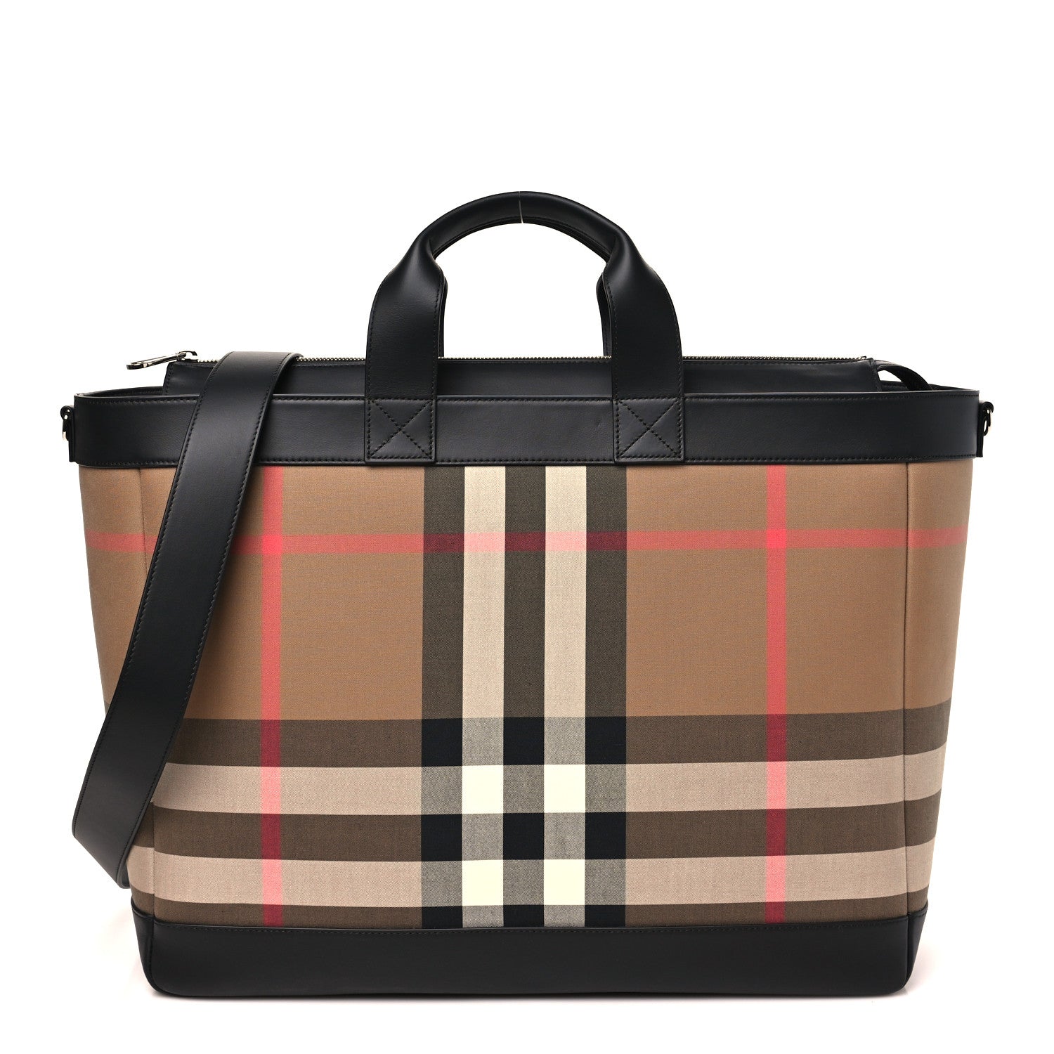 IP Check Nylon Calfskin Ormond Tote Bag Taupe Brown