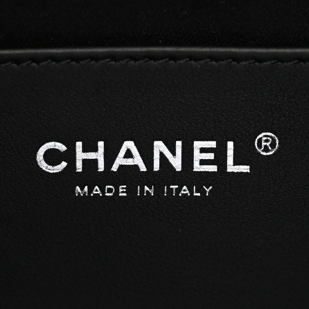Shiny Crumpled Calfskin Quilted Mini Chanel 25 Handbag Black