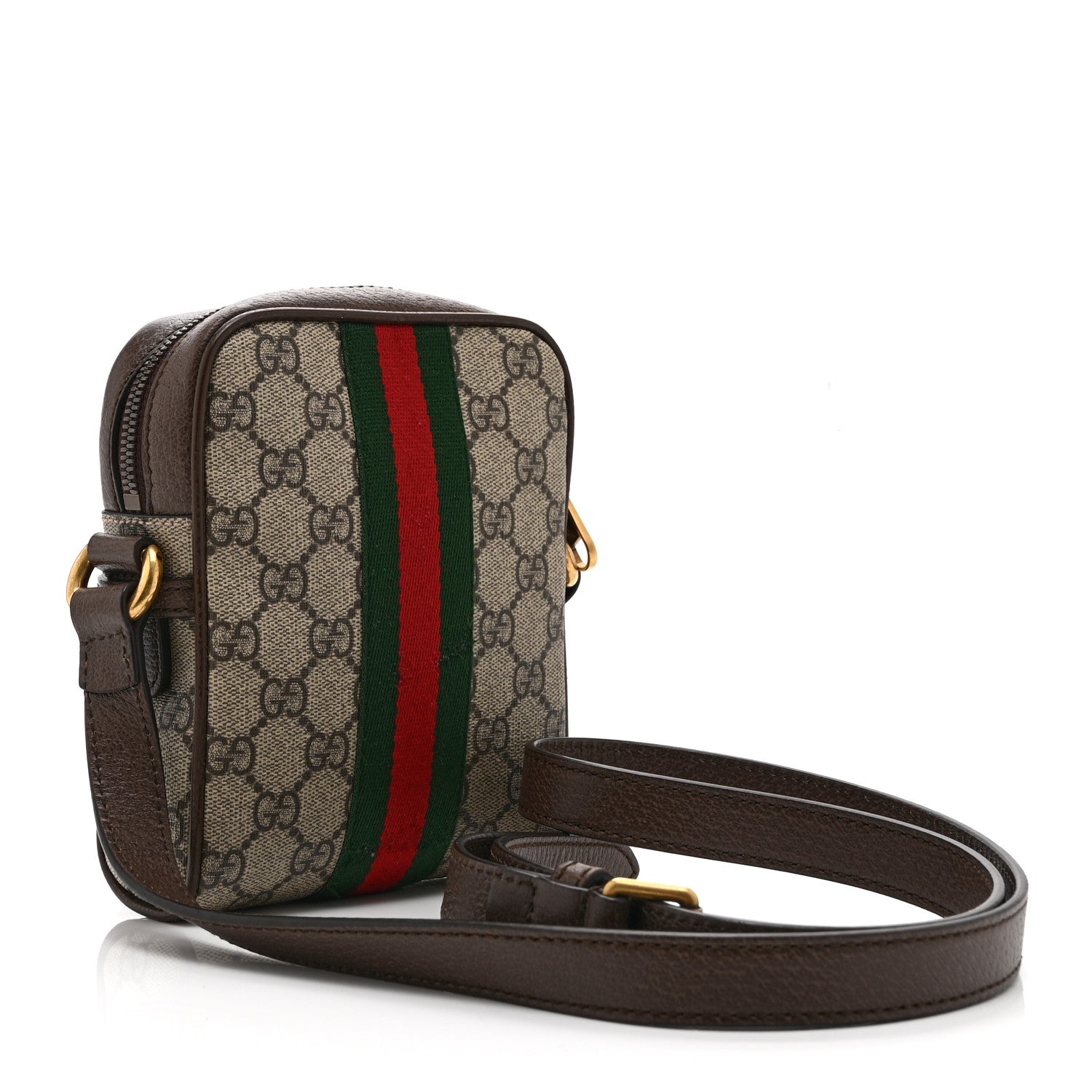 GG Supreme Monogram Web Mini Ophidia Messenger Brown