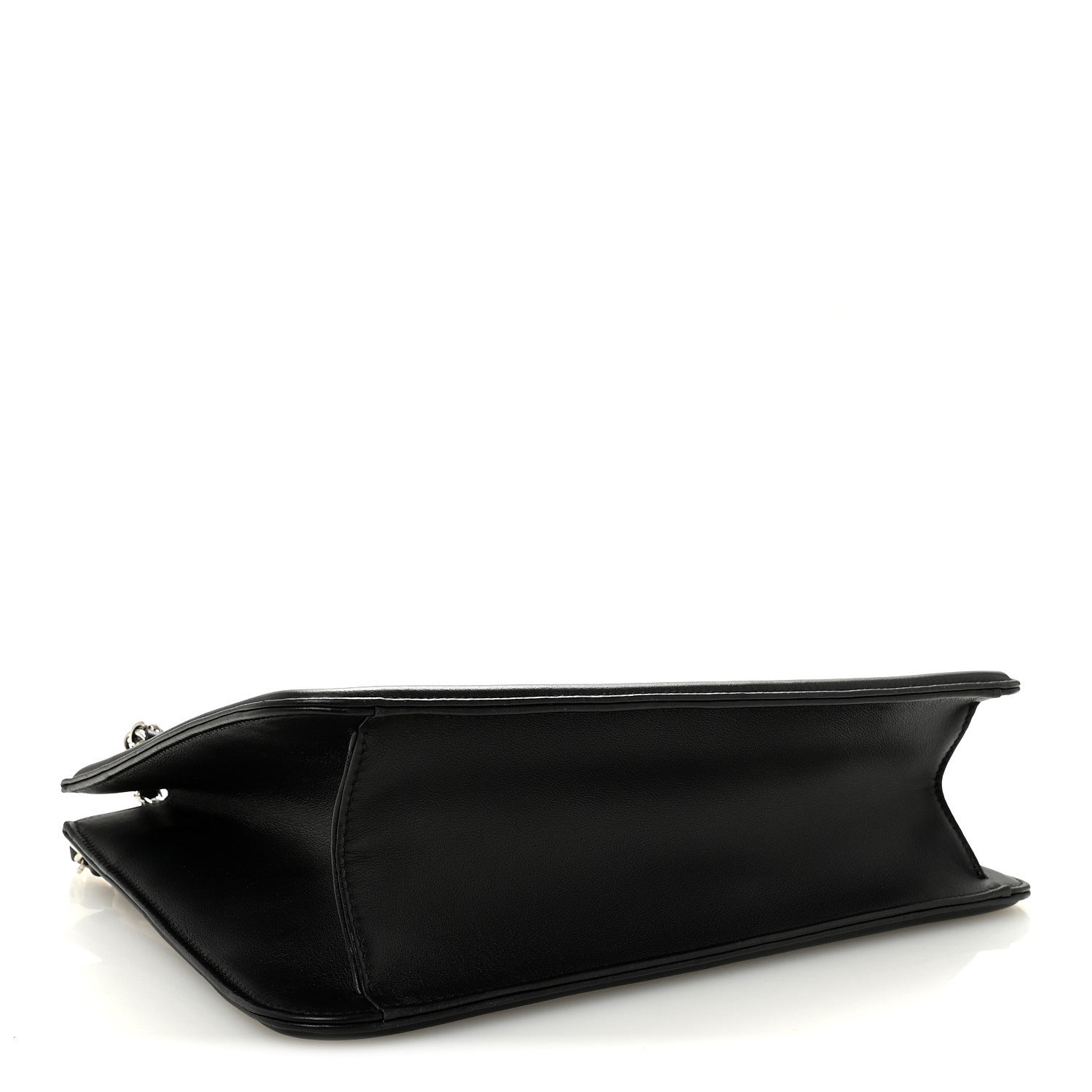 Lambskin Calfskin Small Chocolate Bar Tote White Black