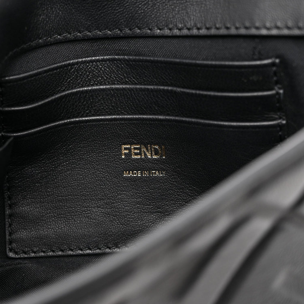 Nappa FF 1974 Embossed Mini Baguette Black