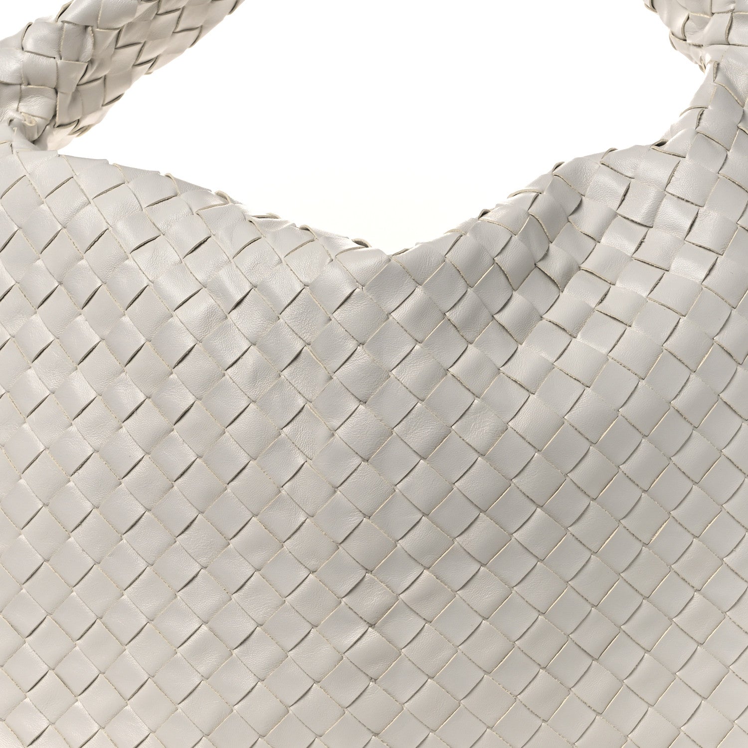 Calfskin Intrecciato Large Hop Sterling White