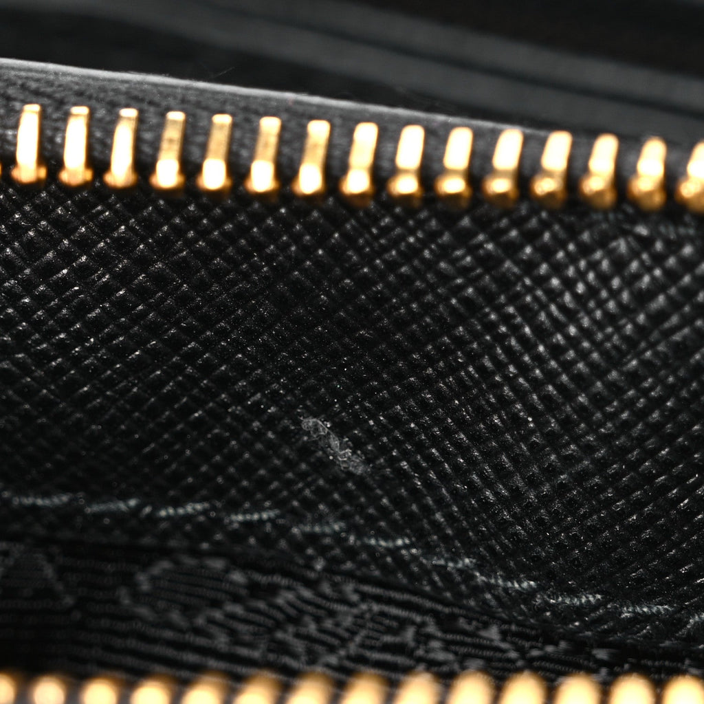 Saffiano Lux Mini Galleria Double Zip Tote Black
