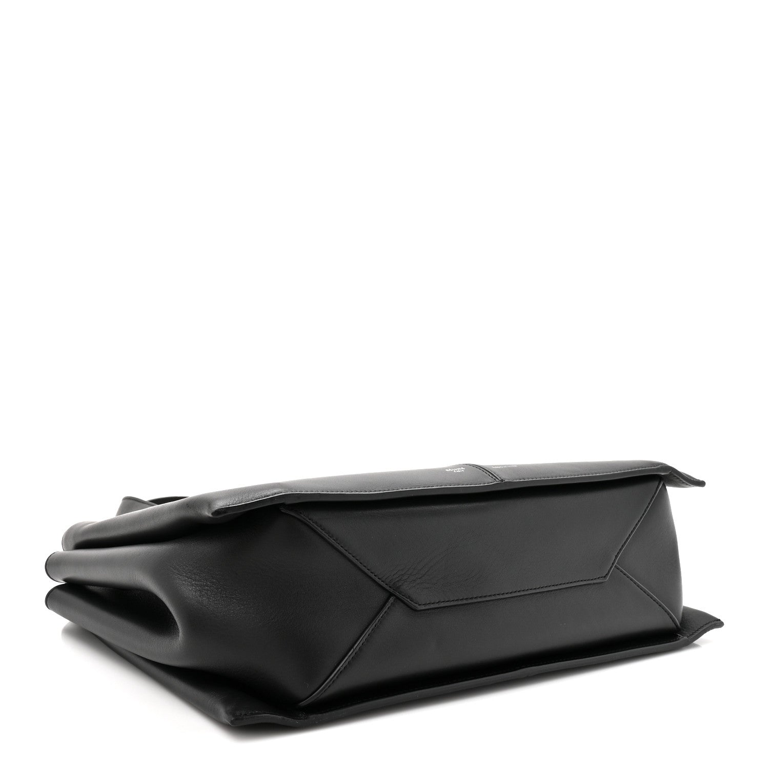 Supple Natural Calfskin Medium Tri-Fold Bag Black