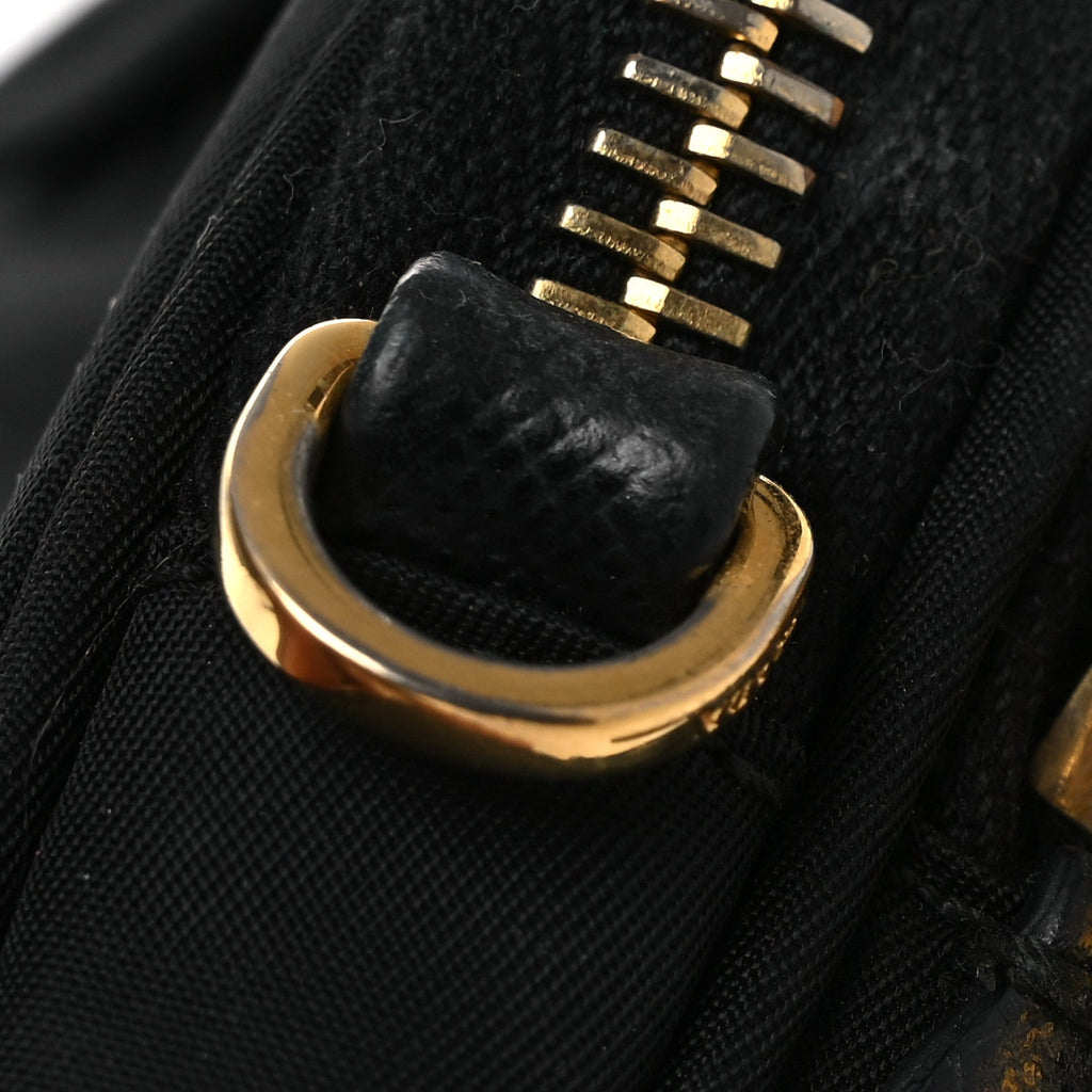 Nylon Saffiano Double Zip Camera Bag Black