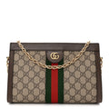GG Supreme Monogram Web Small Ophidia Chain Shoulder Bag Brown