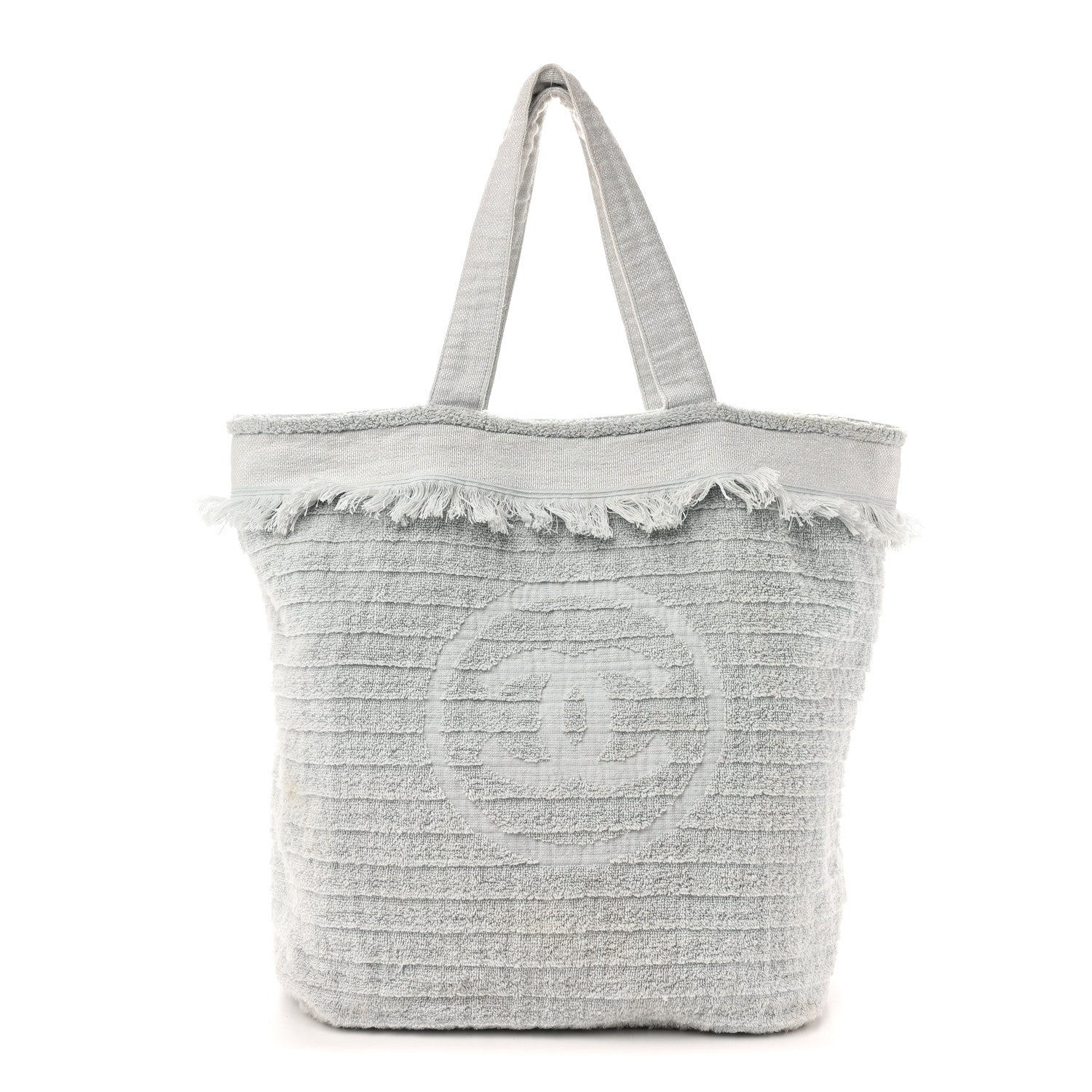 Terry Cotton CC Beach Tote Towel Set Light Grey