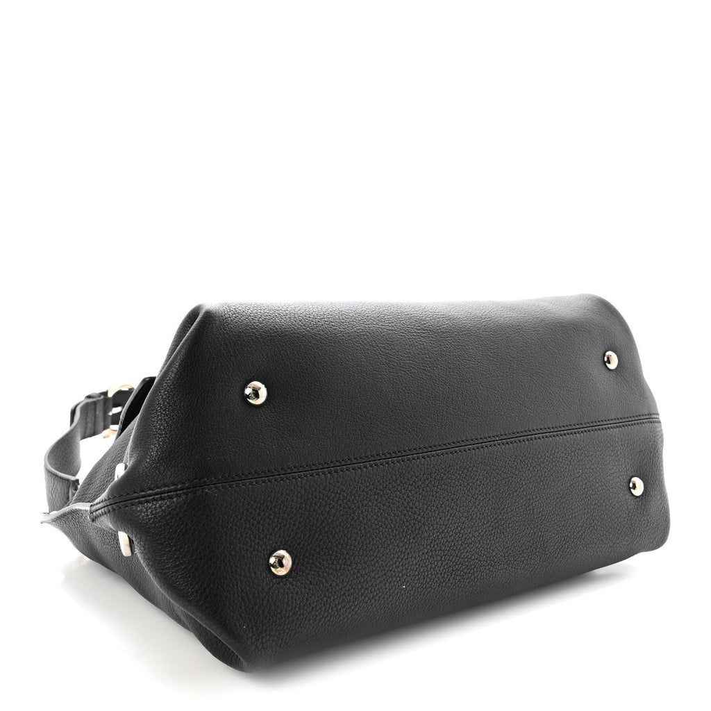 Grained Calfskin Sofia Satchel Black