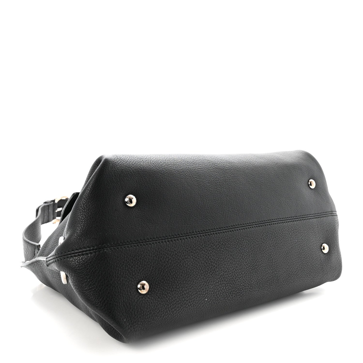 Grained Calfskin Sofia Satchel Black