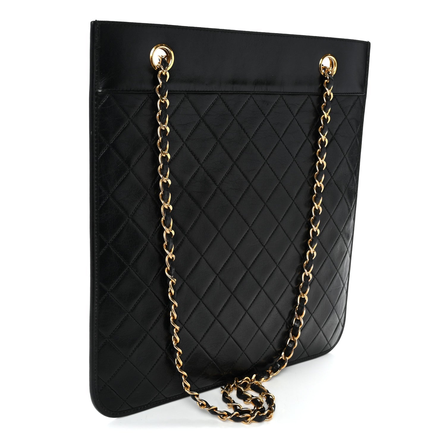 Lambskin Quilted CC Shoulder Bag Black