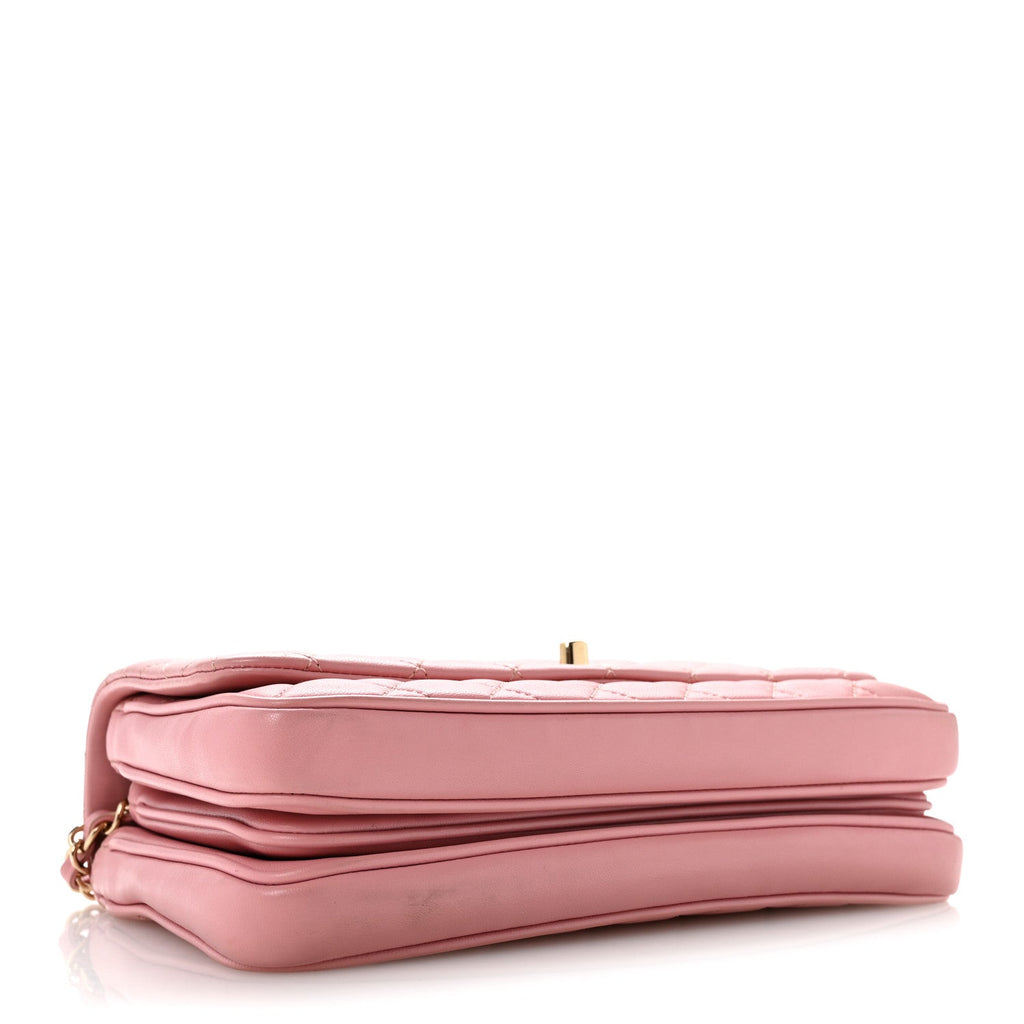 Lambskin Quilted Small Citizen Chic Flap Pink