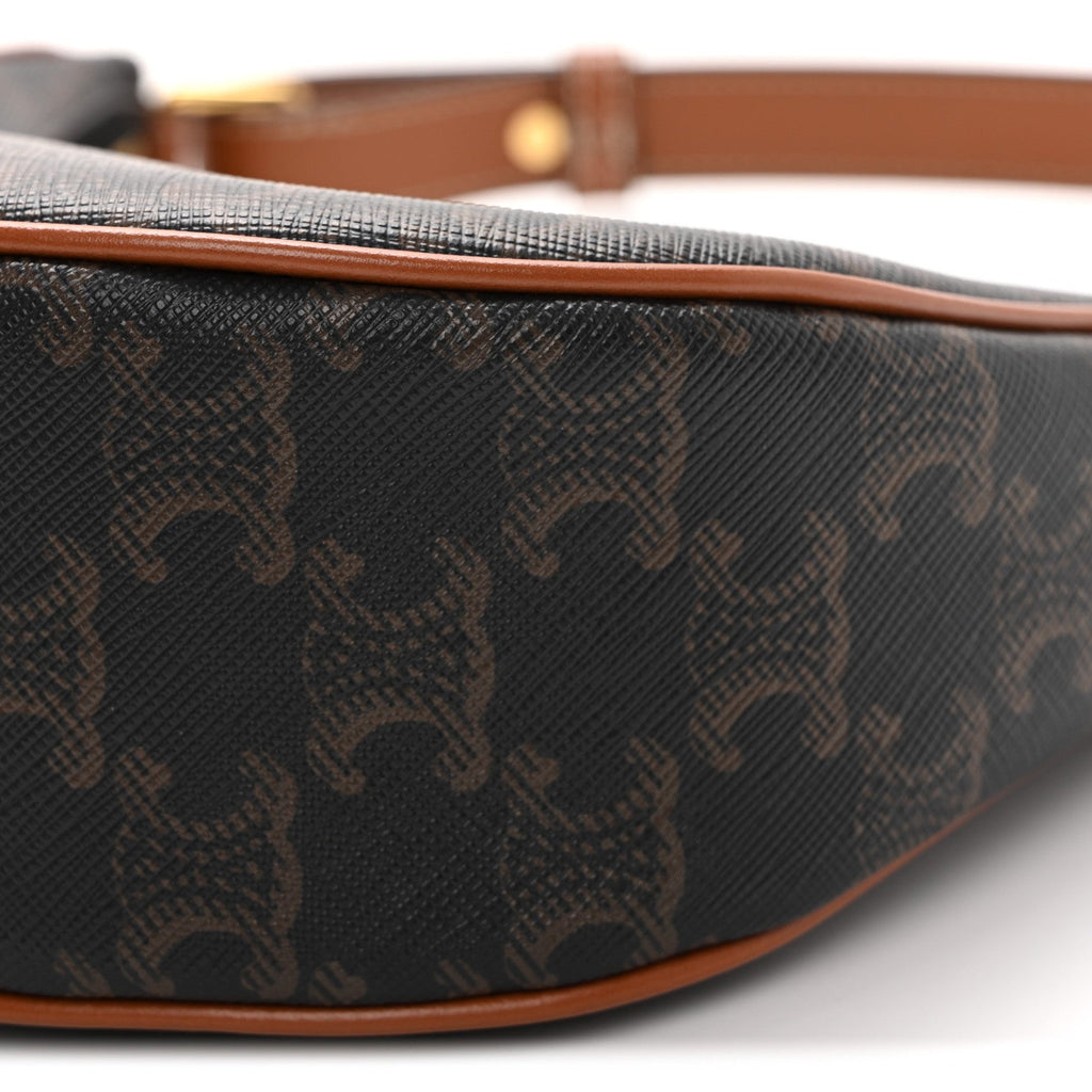 Triomphe Canvas Calfskin Ava Shoulder Bag Tan