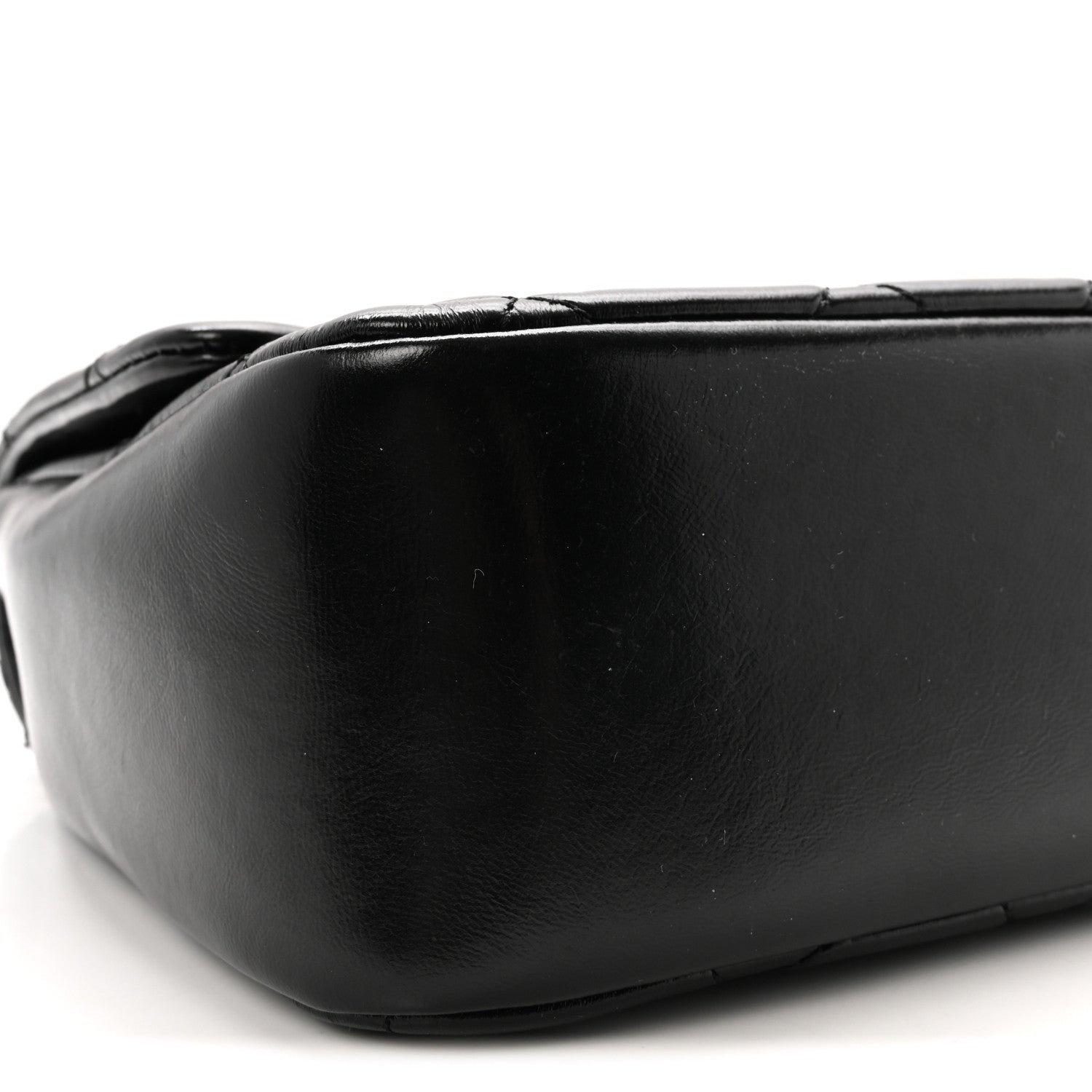 Shiny Lambskin Quilted Coco Trip Flap Bag Black