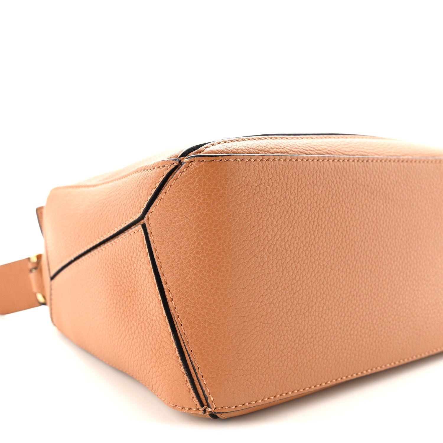 Grained Calfskin Small Puzzle Bag Tan