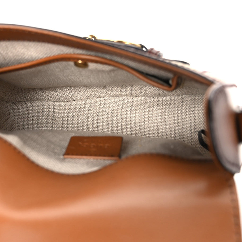 Monogram Small Lady Web Shoulder Bag Beige Cuir