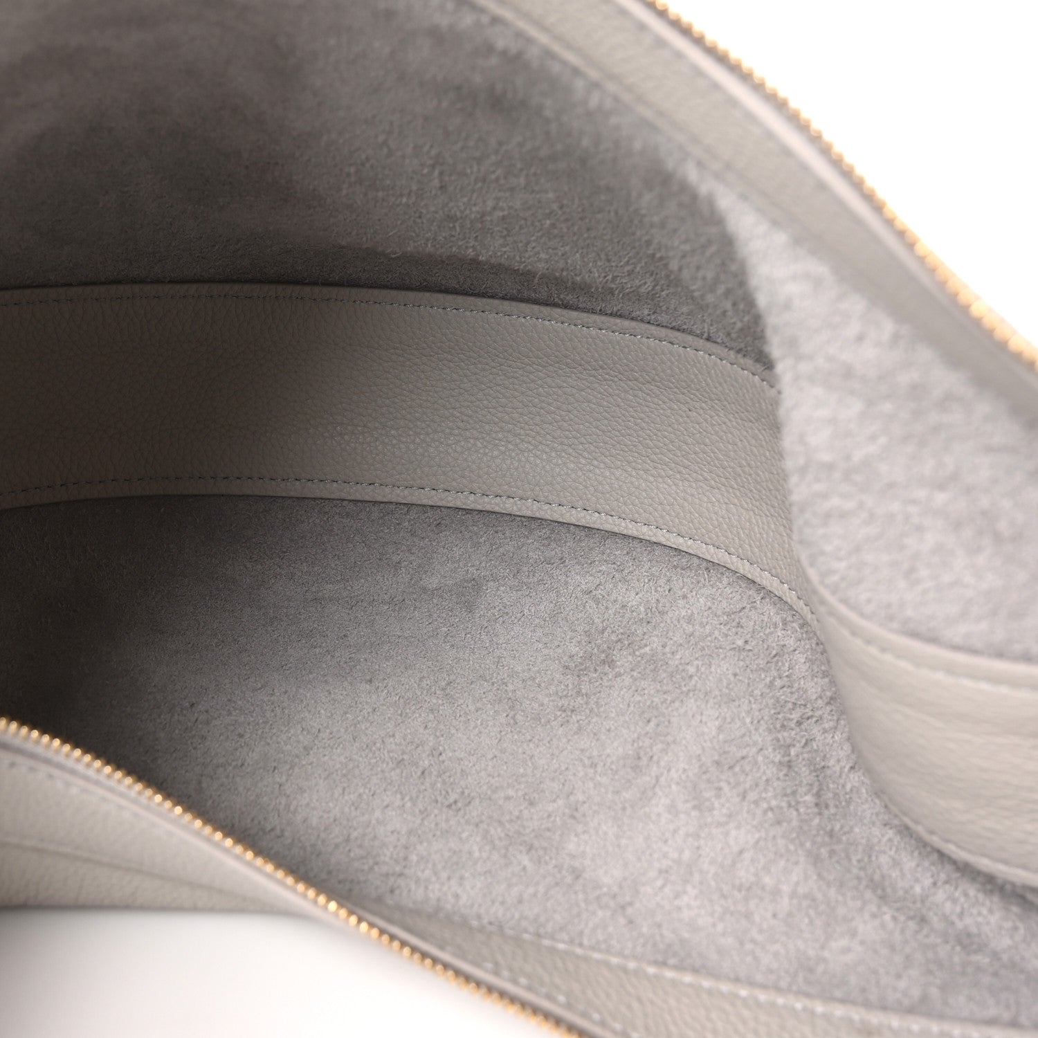 Pebbled Calfskin Augustina Small Crossbody Light Grey