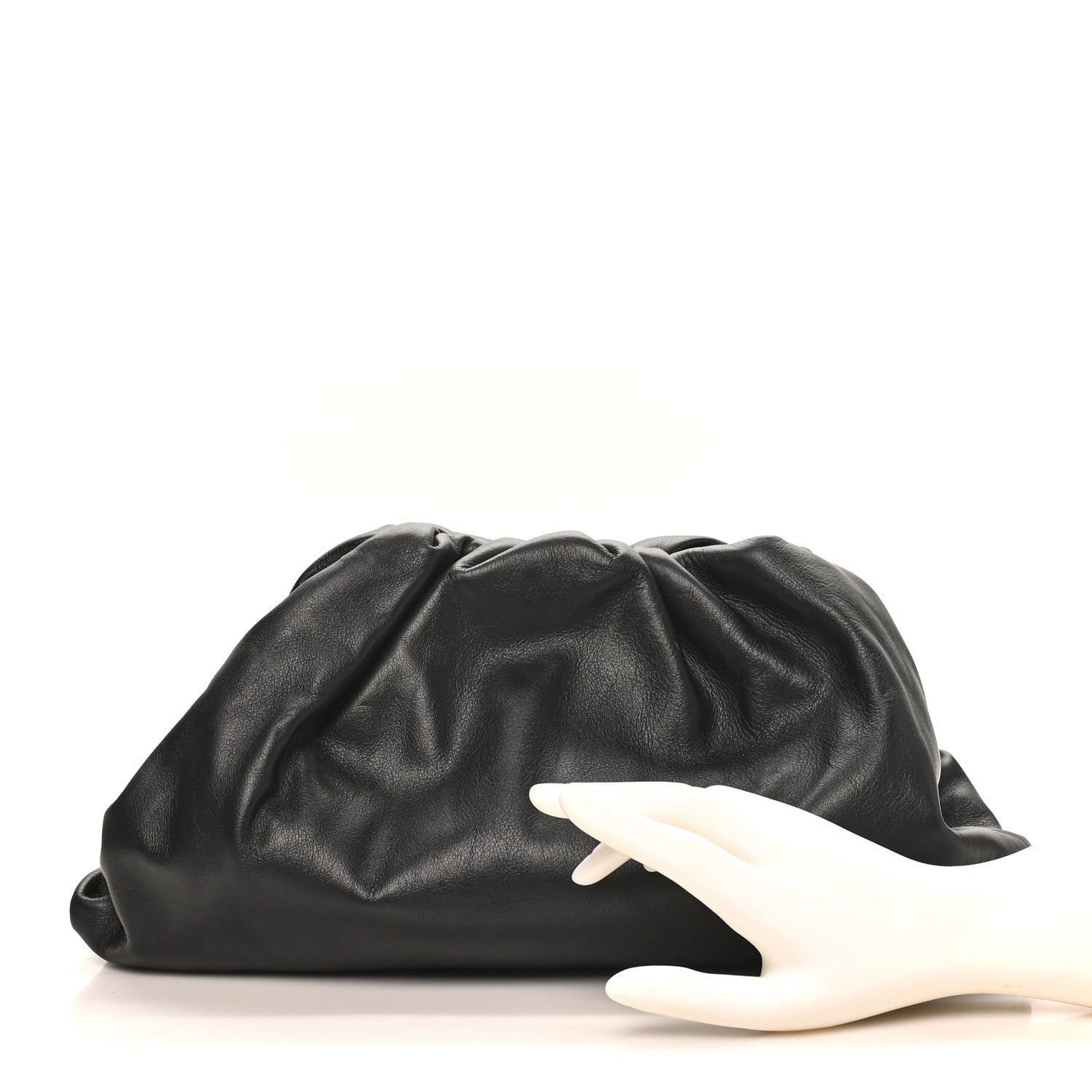 Smooth Butter Calf The Pouch Oversized Clutch Black