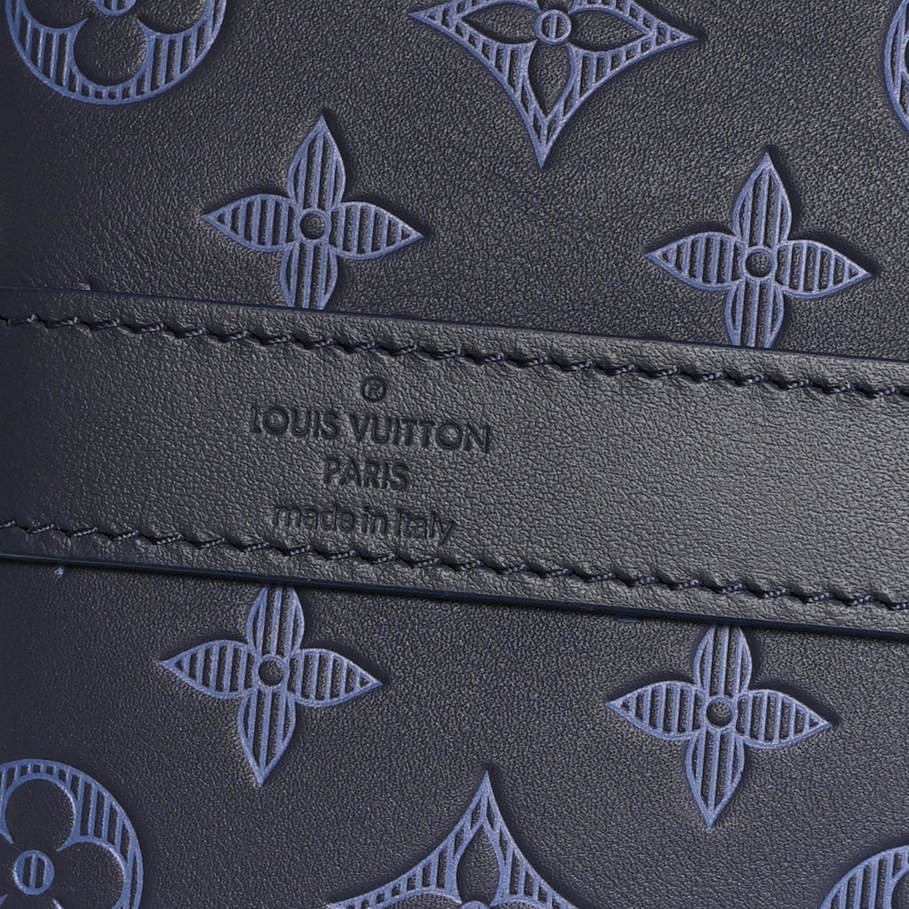 Calfskin Monogram Shadow Keepall Bandouliere 50 Navy