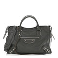 Chevre Silver Metallic Edge Hardware City Gris Acier