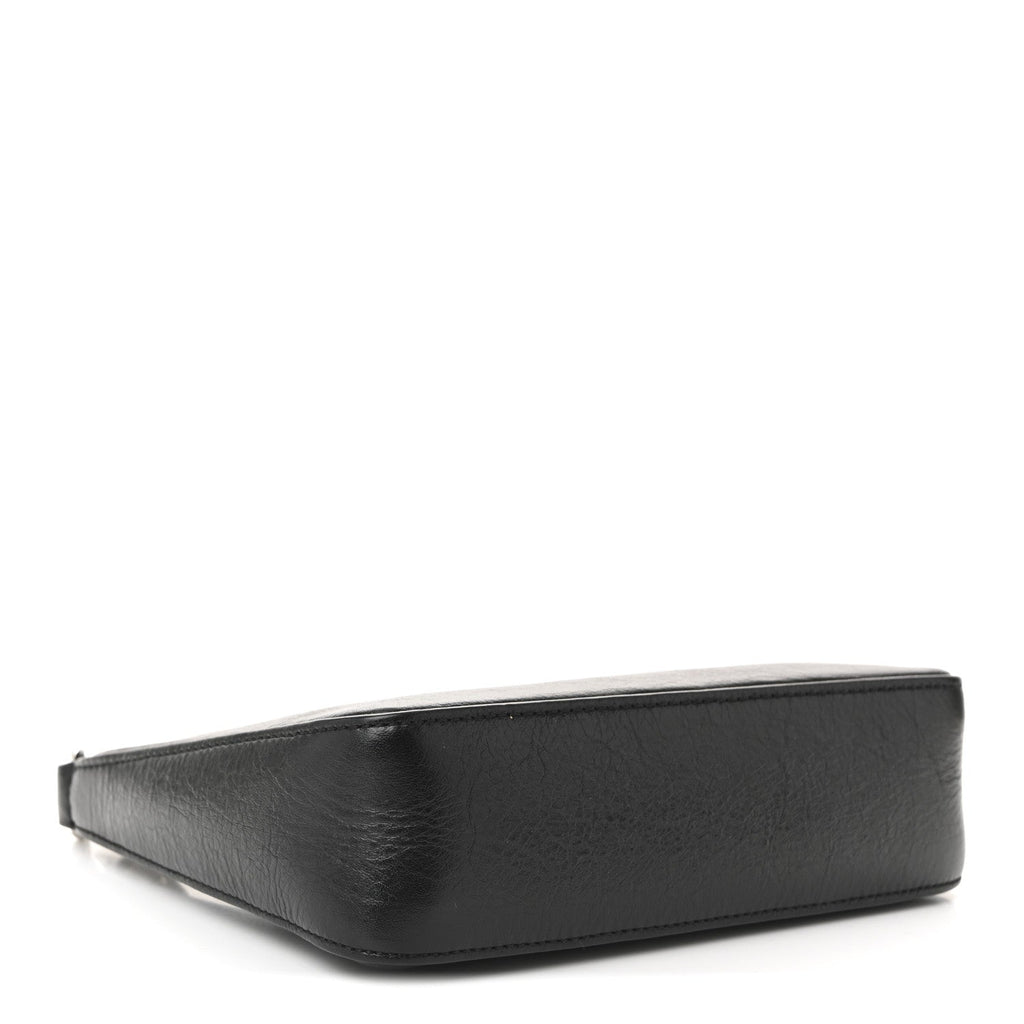 Smooth Calfskin Mini Moon Cut Out Shoulder Bag Black