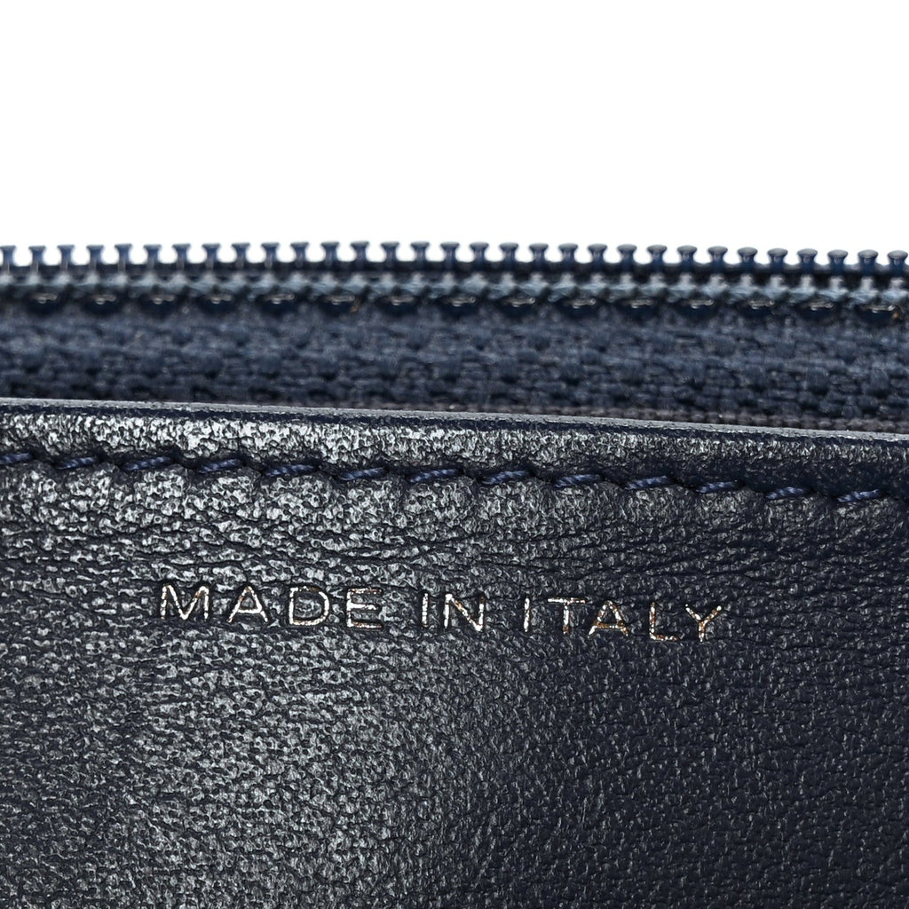 Caviar Quilted Wallet on Chain WOC Navy Blue