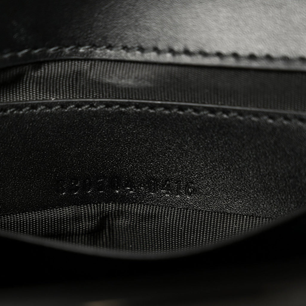 Shiny Calfskin Small Bamboo Night Bag Black