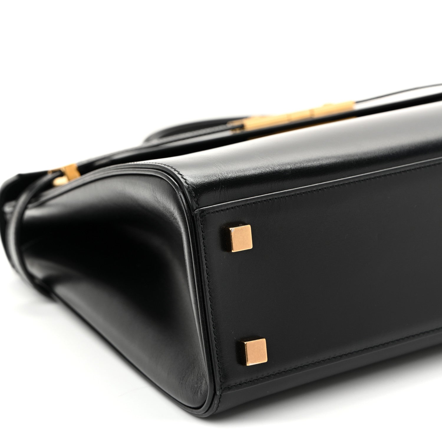 Smooth Calfskin Manhattan Top Handle Black