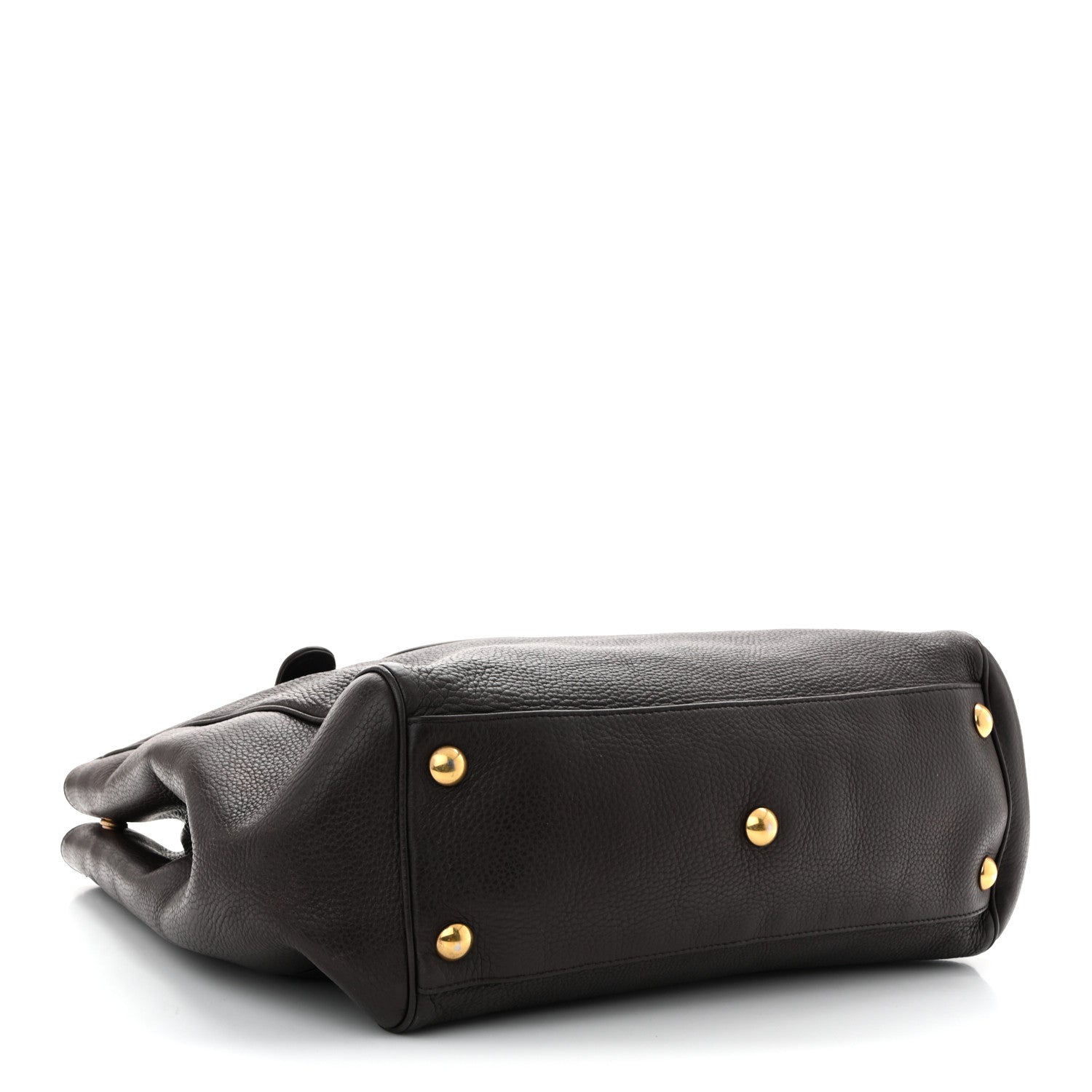 Pebbled Calfskin Medium 1973 Tote Dark Brown