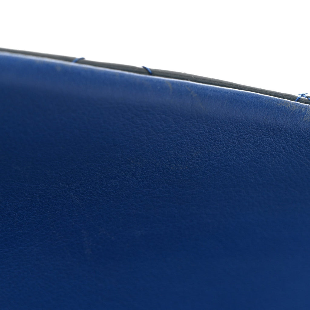 Patent Quilted Jumbo Double Flap Blue