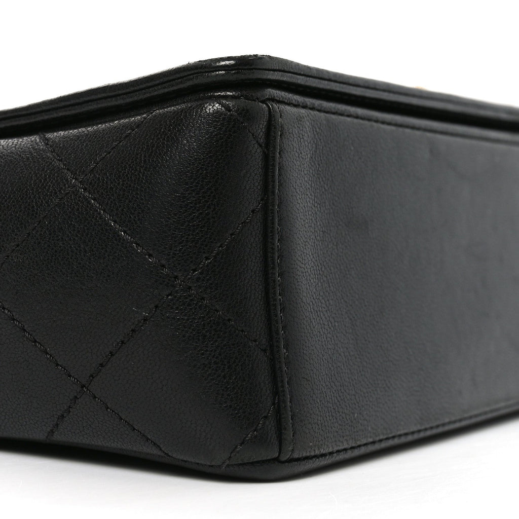 Sheepskin Quilted Vintage Mademoiselle Flap Black