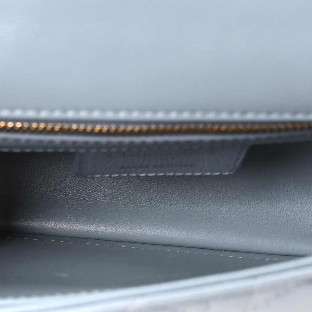 Calfskin Cannage Small Caro Bag Cloud Blue