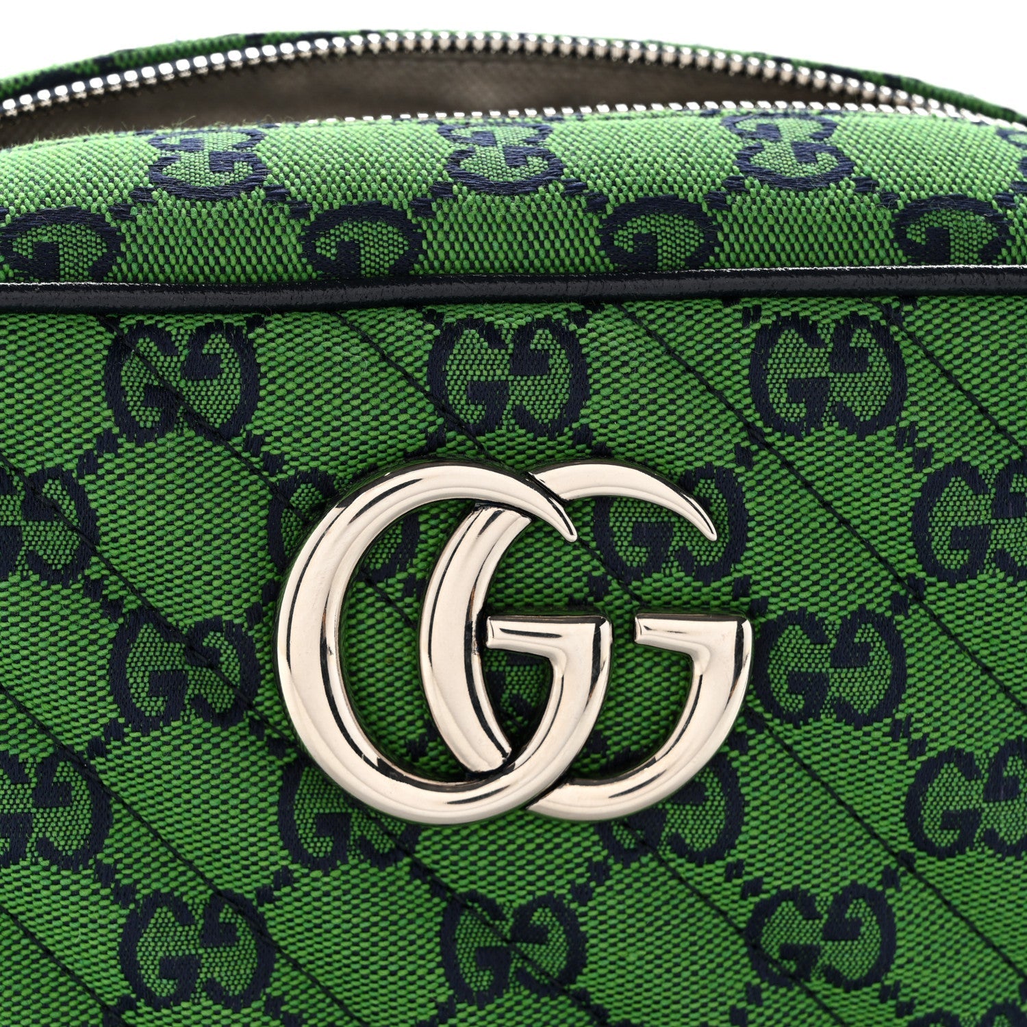 Monogram Multicolor Matelasse Diagonal Small GG Marmont Chain Shoulder Bag Green Blue