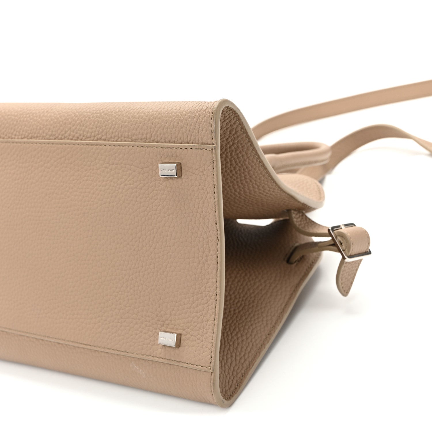 Grained Calfskin Soft Margaux 10 Bag Dark Taupe