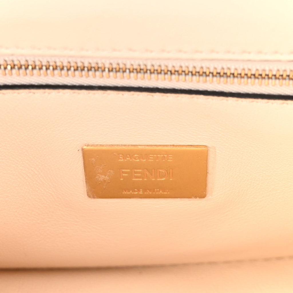 Nappa Small FF Embossed Midi Chain Baguette Camelia