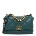 Lambskin Quilted Medium Chanel 19 Flap Green