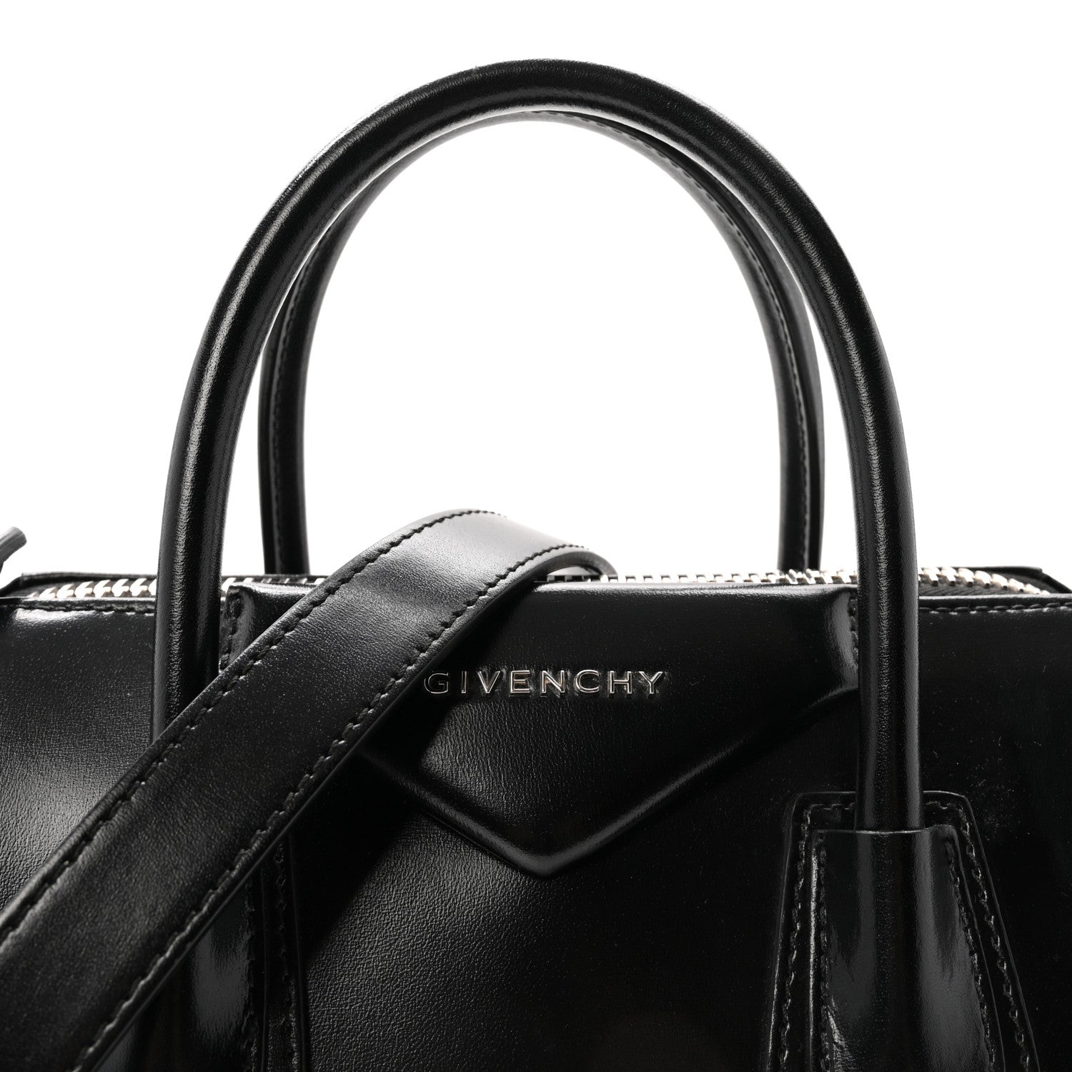 Shiny Lord Calfskin Small Antigona Black