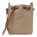 Canvas Calfskin Small Bucket Bag Desert Dust Brick