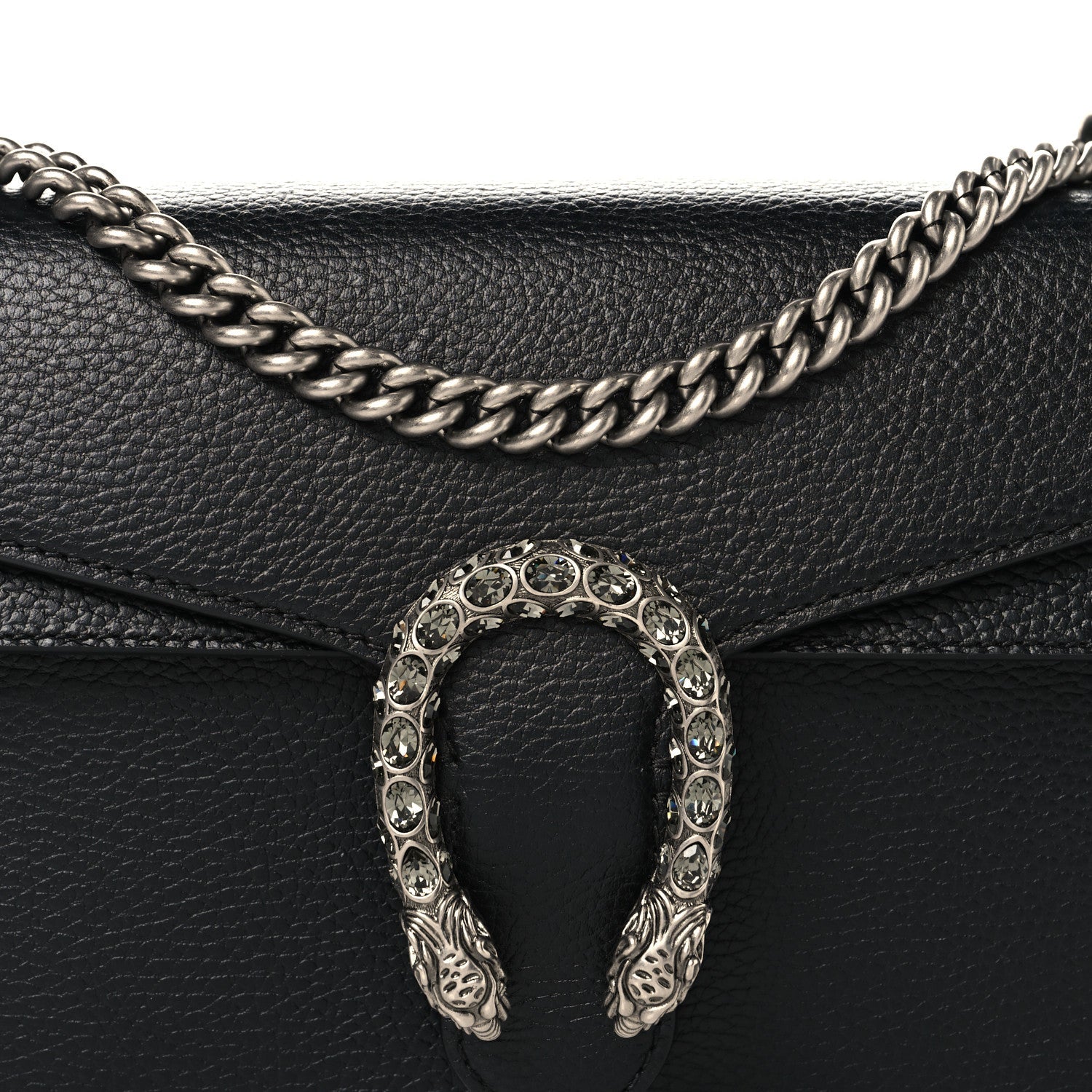 Pebbled Calfskin Small Dionysus Shoulder Bag Black