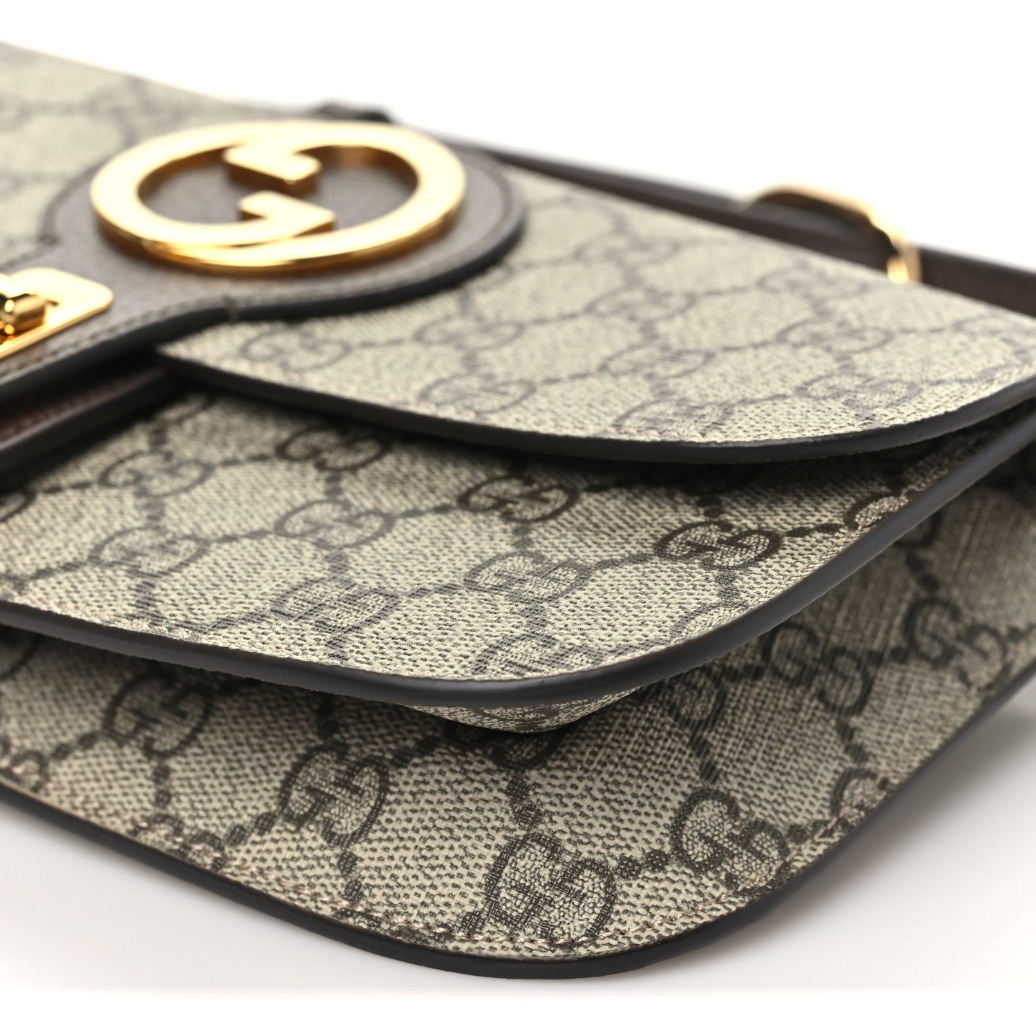 GG Supreme Monogram Textured Dollar Calfskin Blondie Belt Bag Beige Ebony New Acero