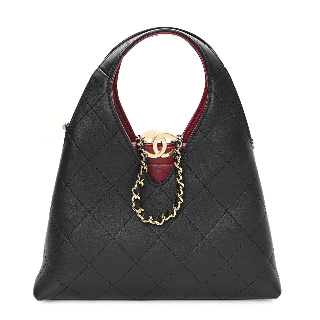 Calfskin Chic Lady Small Shopping Tote Black