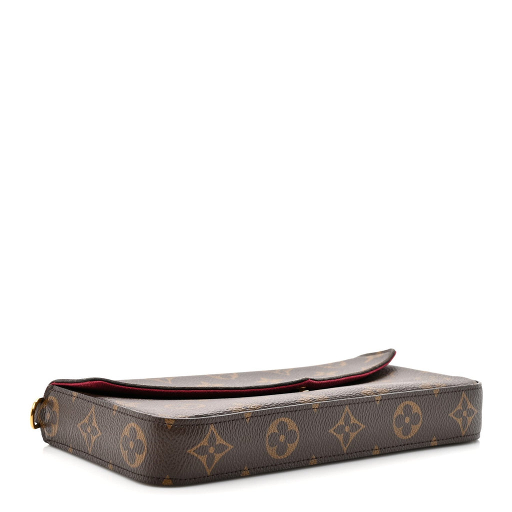 Monogram Pochette Felicie Chain Wallet Fuchsia