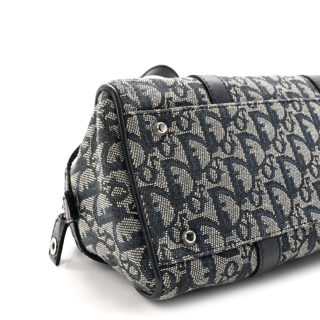Denim Monogram Charms Shoulder Bag Blue