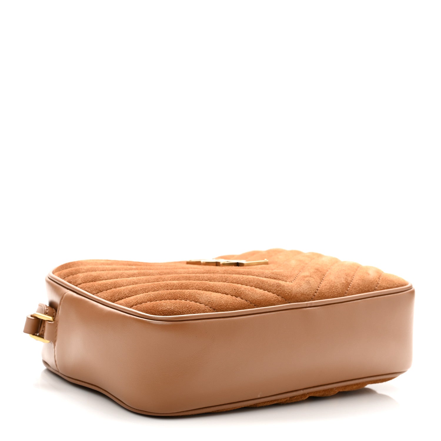 Suede Matelasse Monogram Lou Camera Bag Cinnamon