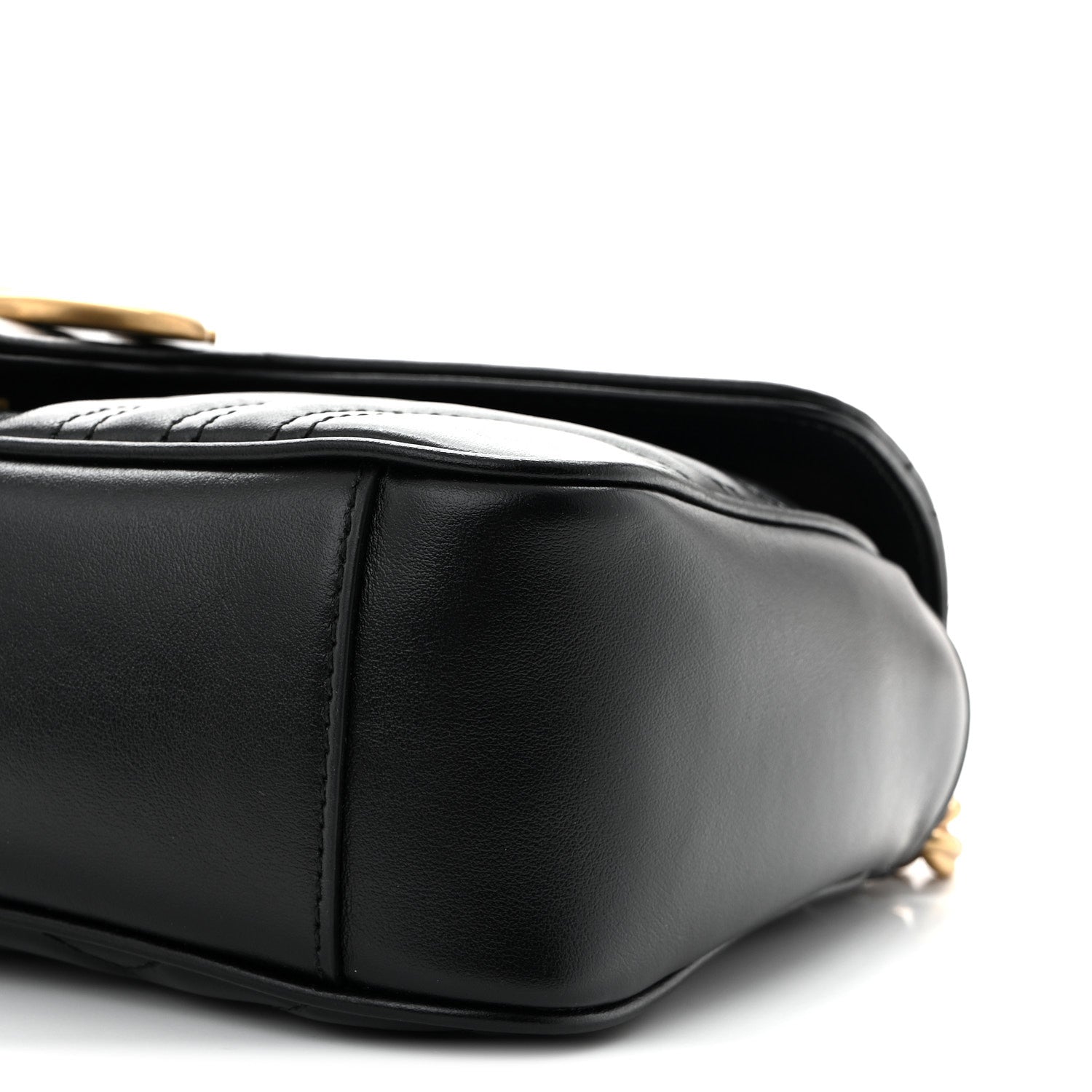 Calfskin Matelasse Small GG Marmont Shoulder Bag Black