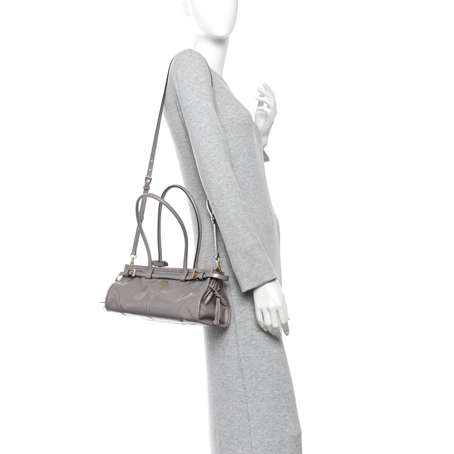 Glossy Calfskin Triangle Medium Bonnie Shoulder Bag Peltro