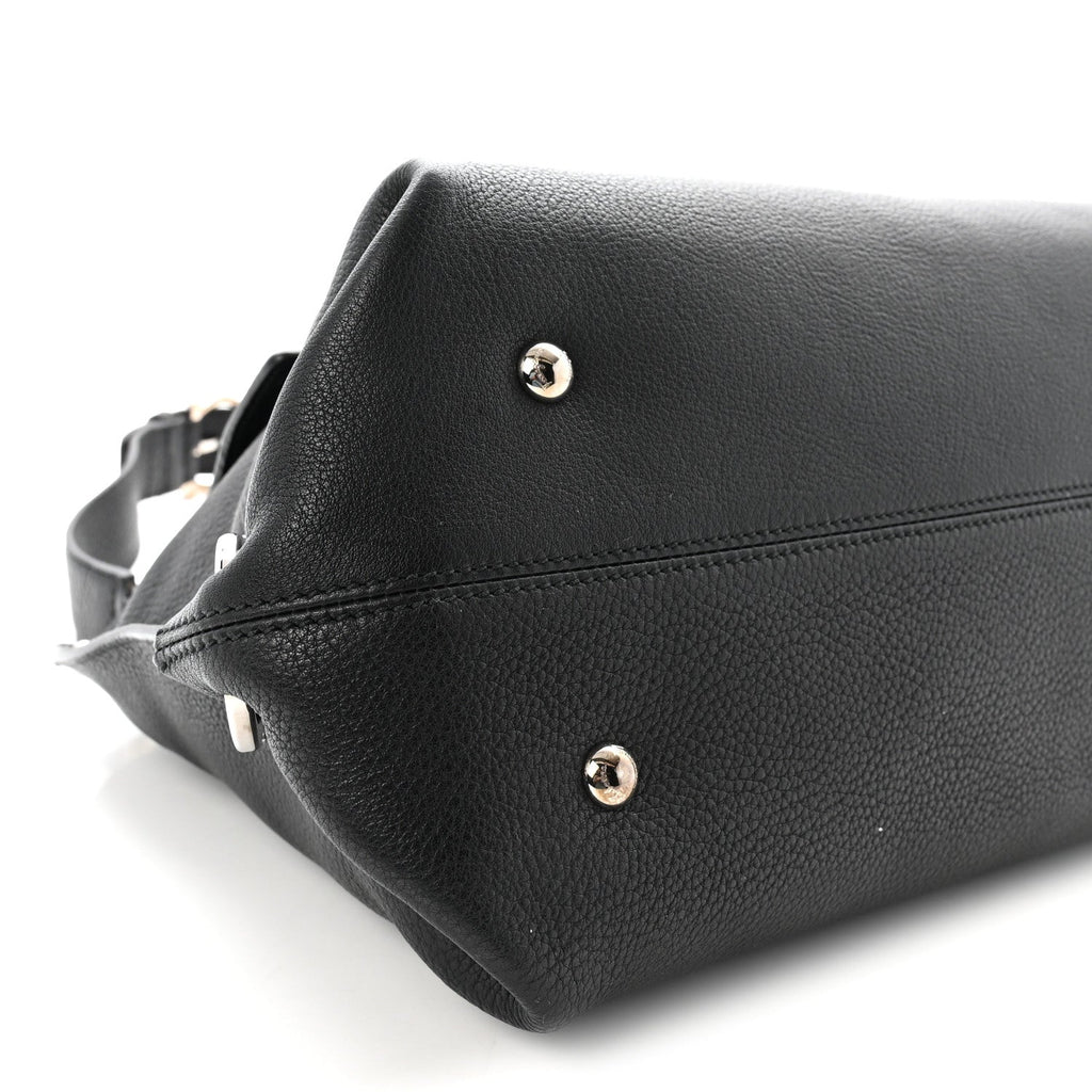 Grained Calfskin Sofia Satchel Black