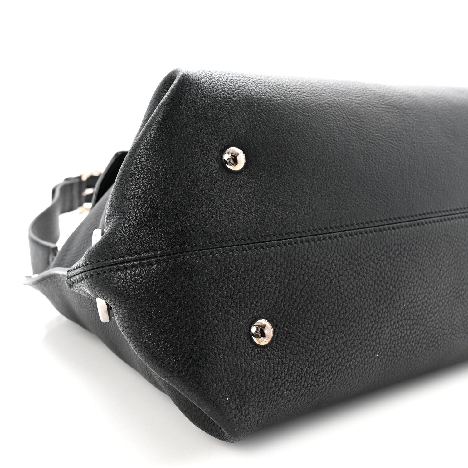 Grained Calfskin Sofia Satchel Black