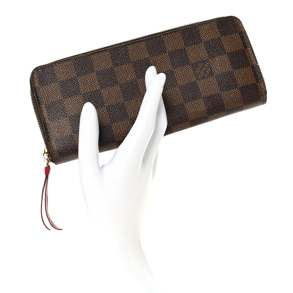 Damier Ebene Clemence Wallet Cherry