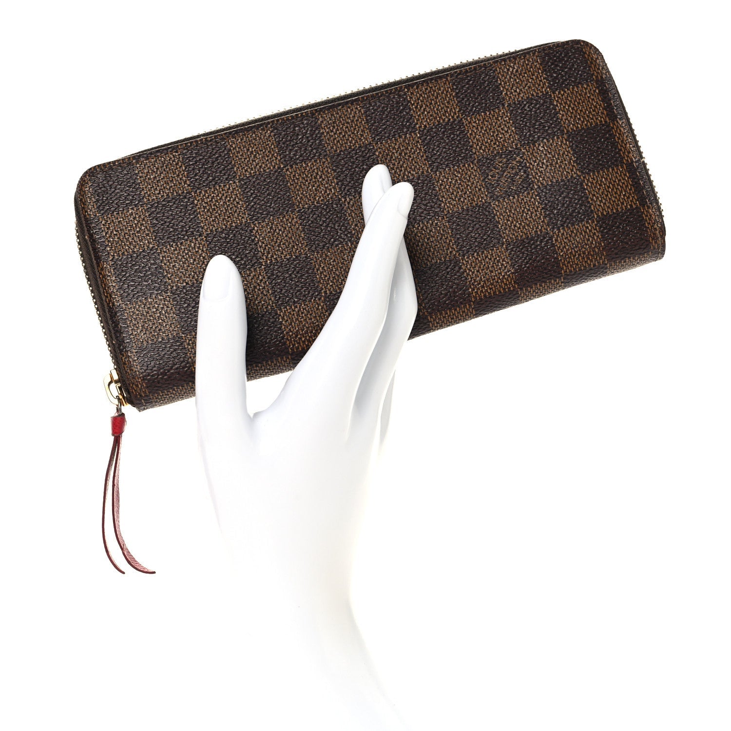 Damier Ebene Clemence Wallet Cherry