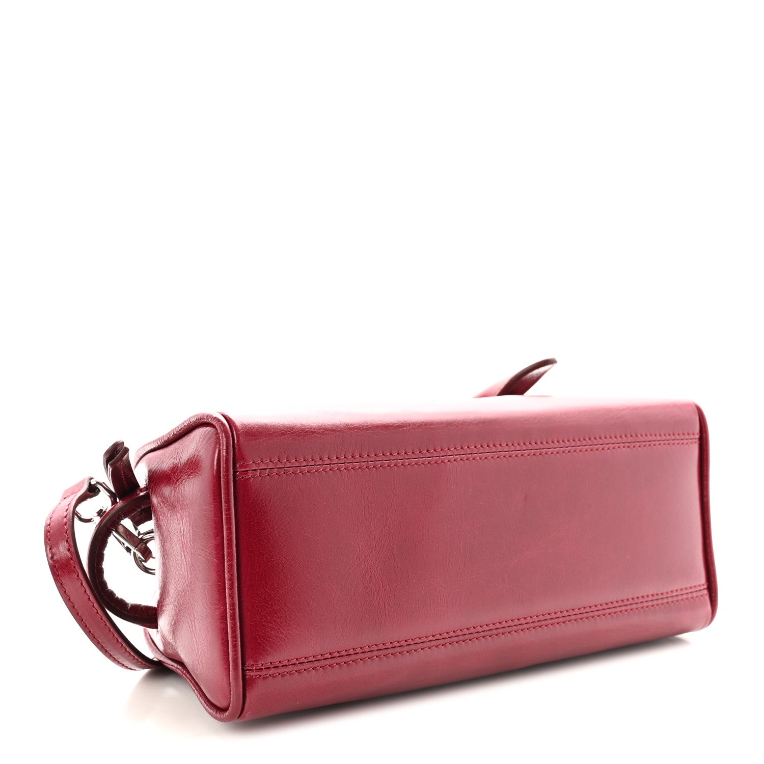 Shiny Calfskin Small Turismo Bag Burgundy